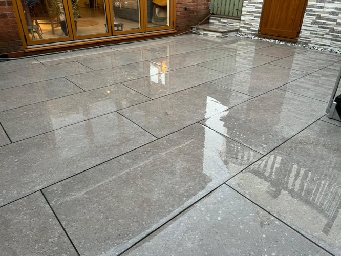 Grey porcelain paving slabs ashton in makerfield